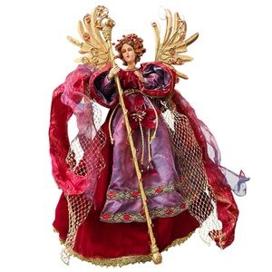 Vintage 24” Hand Painted Porcelain Winmans Angel Christmas Tree Topper